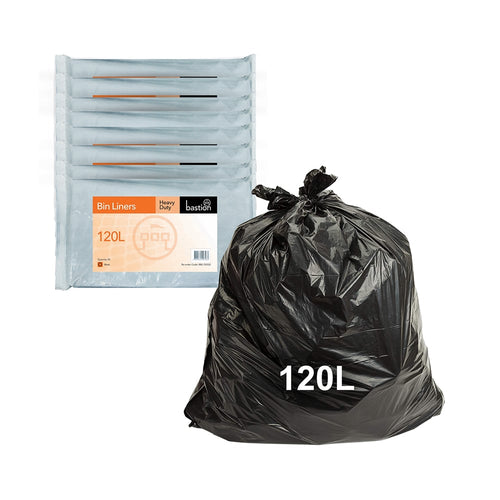 Bastion 120L Heavy Duty Black Bin Liner 200/carton