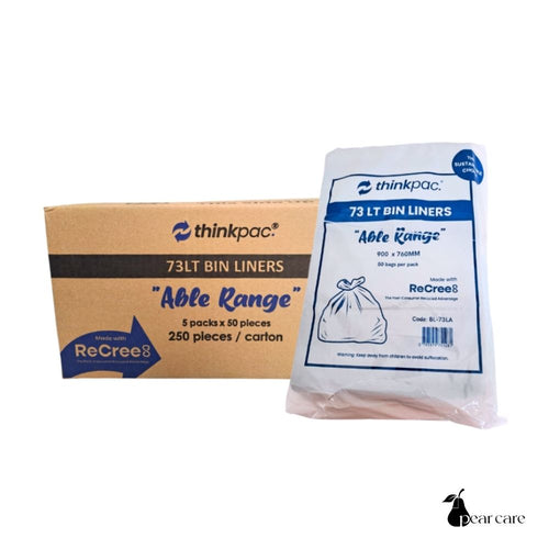 Thinkpac 73L Heavy Duty Bin Liners (250 Bags/Carton)