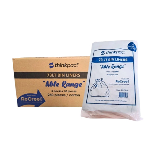 Thinkpac 73L Heavy Duty Bin Liners (250 Bags/Carton)