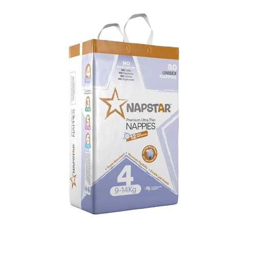 Napstar Ultra-Thin Nappies Size 4 (9–14kg) 320/CTN