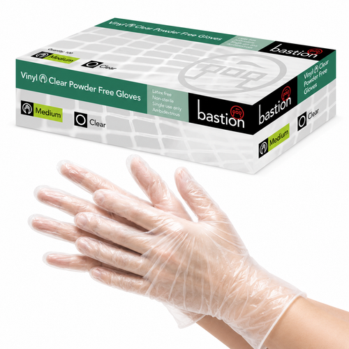 Powder-Free Clear Vinyl Gloves – Medium 1,000/CTN