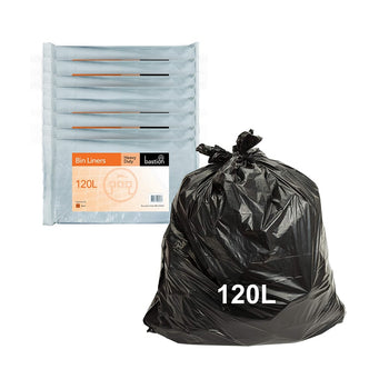Bastion 120L Heavy Duty Black Bin Liner 200/carton