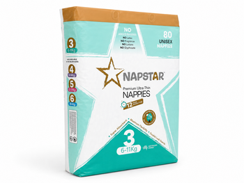 Napstar Ultra-Thin Nappies Size 3 (6–11kg) 320/CTN
