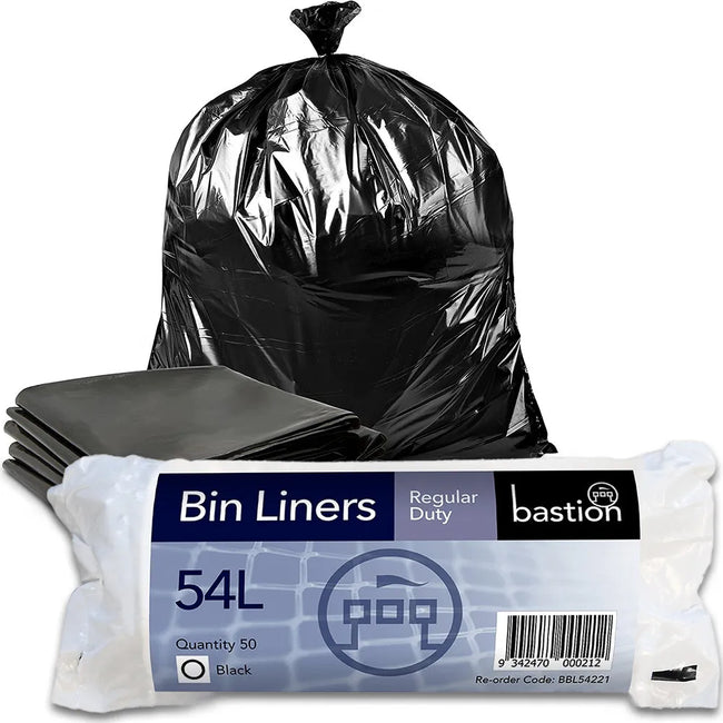 Bastion 54L Black Bin Liner 500/carton