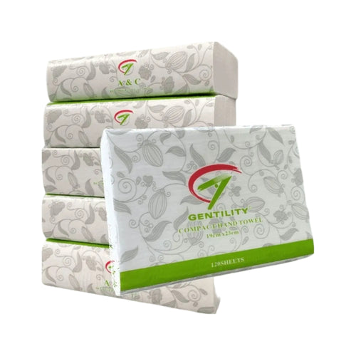 Compact Interleaved Hand Towels 19 × 25cm (2,400 Sheets/Carton)