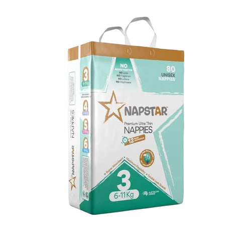 Napstar Ultra-Thin Nappies Size 3 (6–11kg) 320/CTN