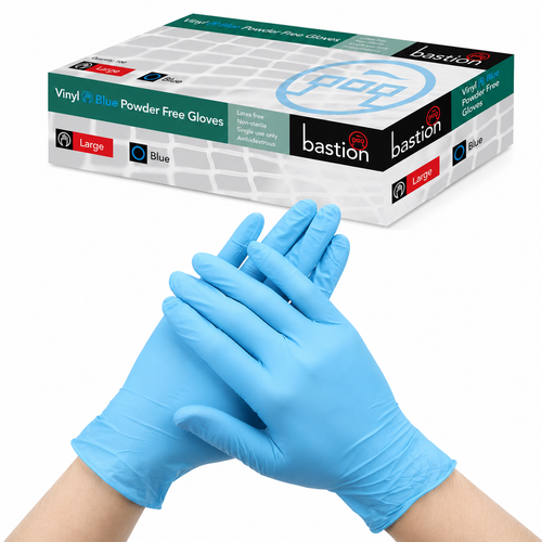 Powder-Free Blue Vinyl Gloves – Large 1,000/CTN