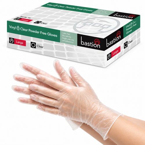 Powder-Free Clear Vinyl Gloves – Large 1,000/CTN