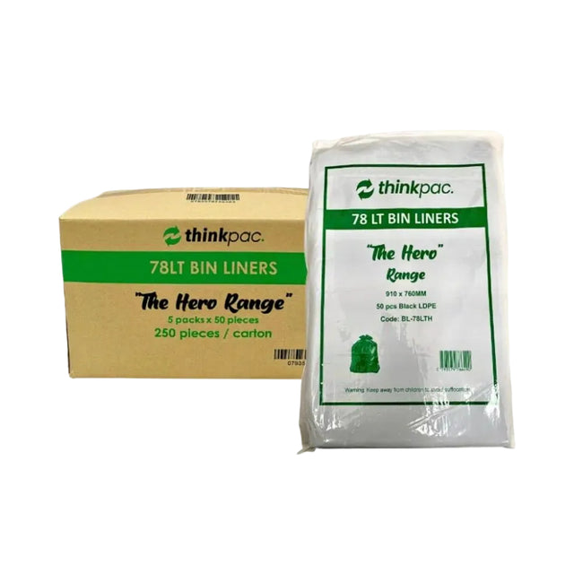 Thinkpac 78L Bin Liners (250 Bags/Carton)