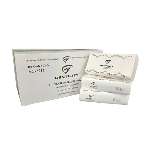 Ultraslim Interleaved Hand Towels 23 × 24cm 2 Ply (2,400 Sheets/Carton)